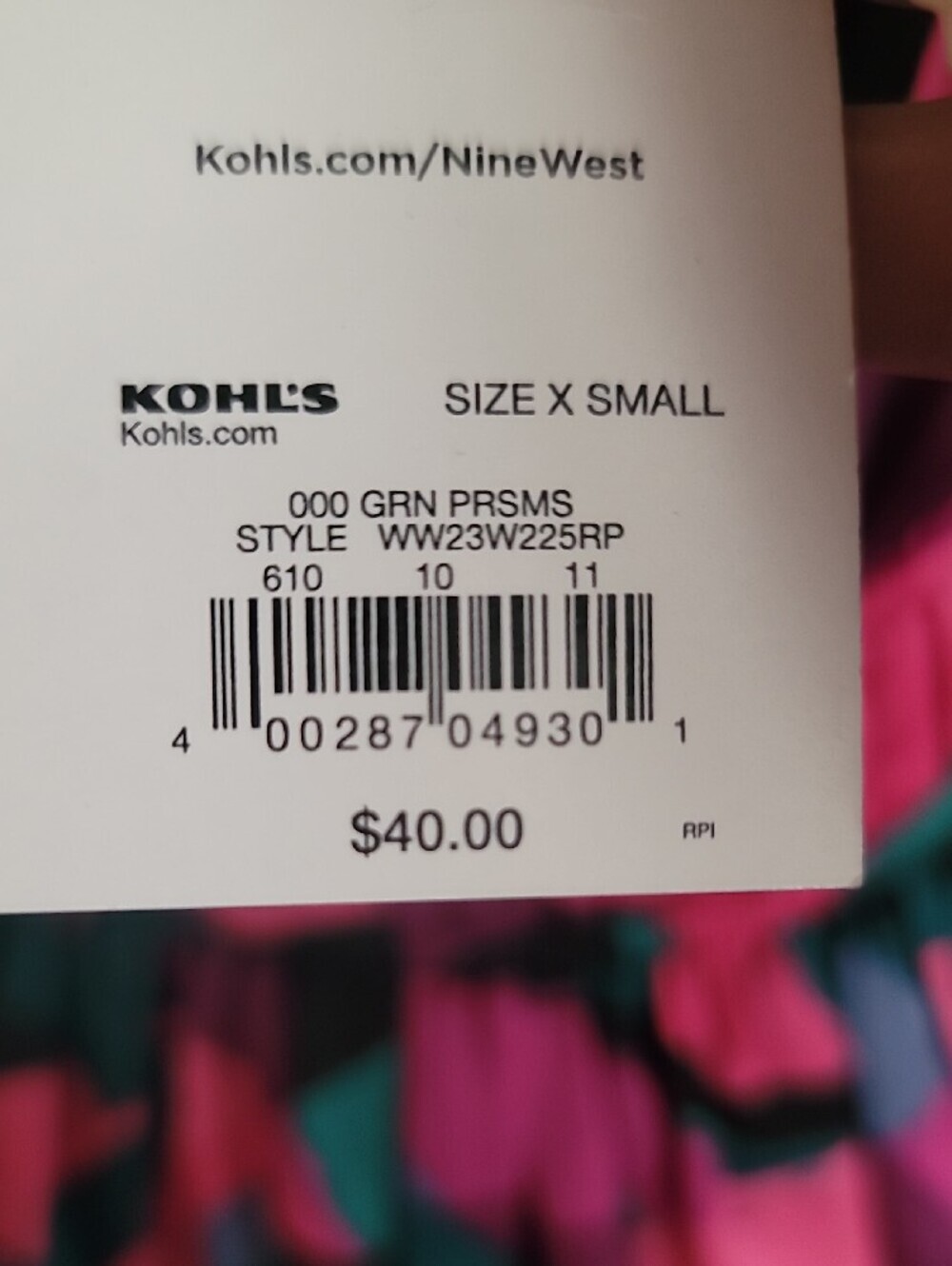 Nine West Pink & Teal Halter Ruffled Waist Top-NWT - Picture 8 of 8